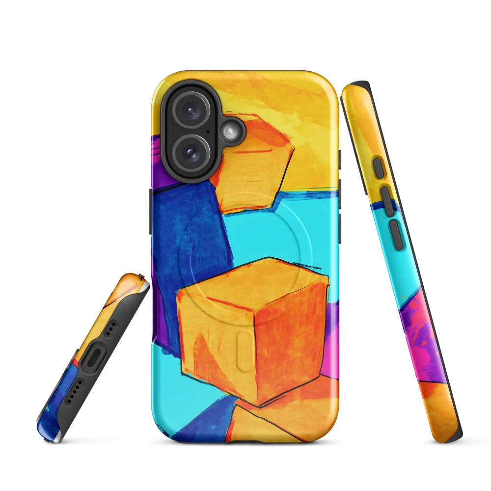 Playful Cubes in Vibrant Harmony | Phone Case |  16 | MagSafe® Tough Case | Glossy
