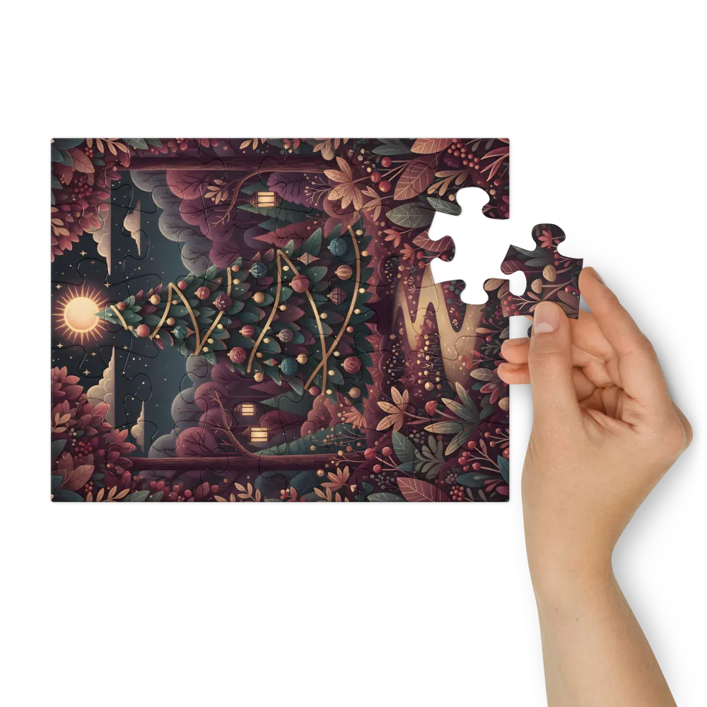 Moonlit Christmas Tree 
 Jigsaw Puzzle in Tin Box