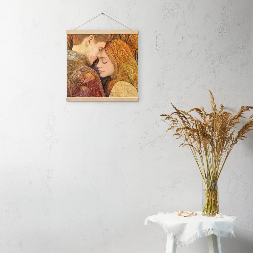 Embrace of Autumn | Poster With Oak Wood Hanger | 16″×16″