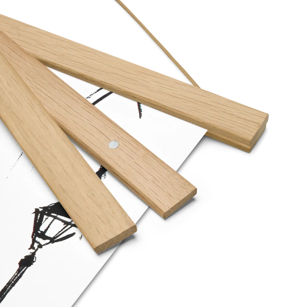 Clock Tower in Motion | Poster With Oak Wood Hanger | 14″×14″