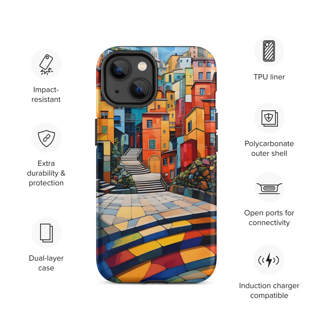 Vibrant Village: A Cubist Journey