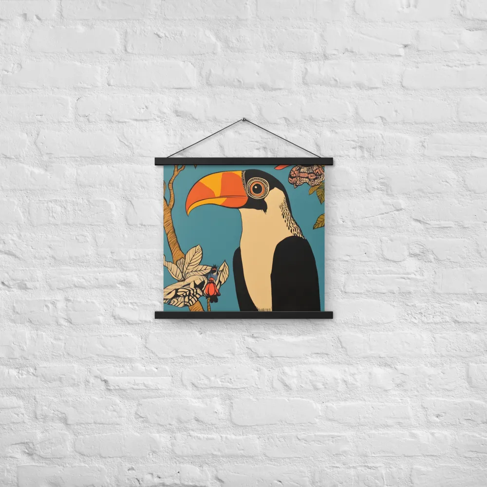 Tropical Majesty: The Toucan at Rest | Poster With Black Wood Hanger | 18″×18″