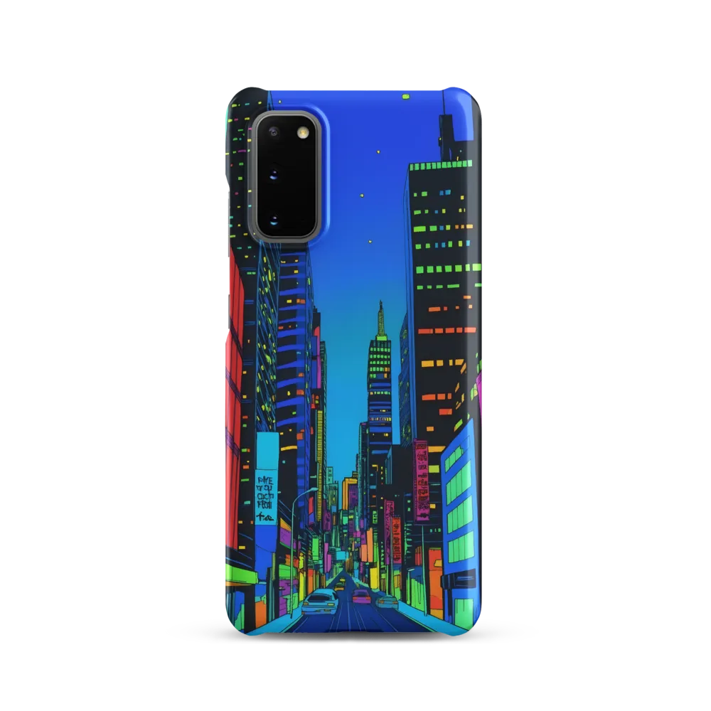 Neon Dreamscape: A Futuristic City at Dusk | Phone Case |  S20 | Snap Case | Matte