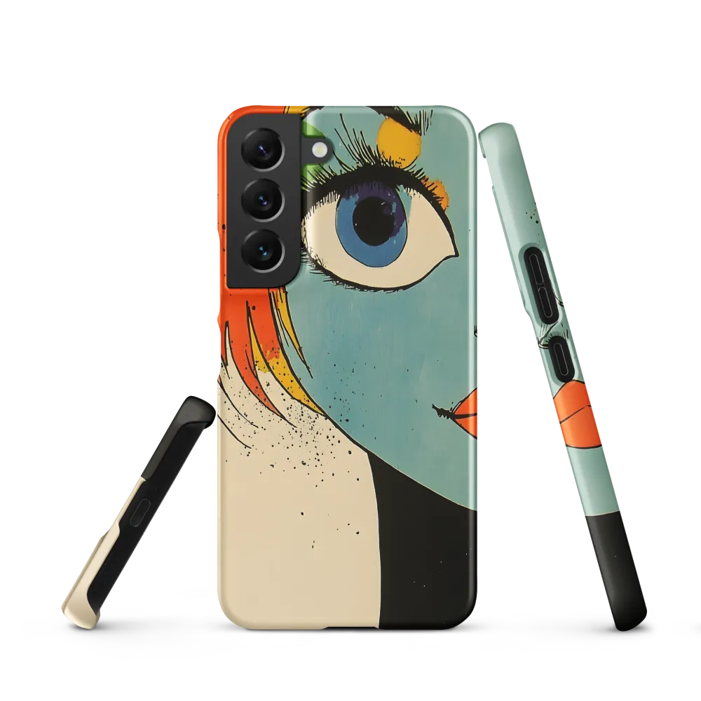 Vivid Expressions: A Portrait in Blue | Phone Case |  S22 | Snap Case | Matte