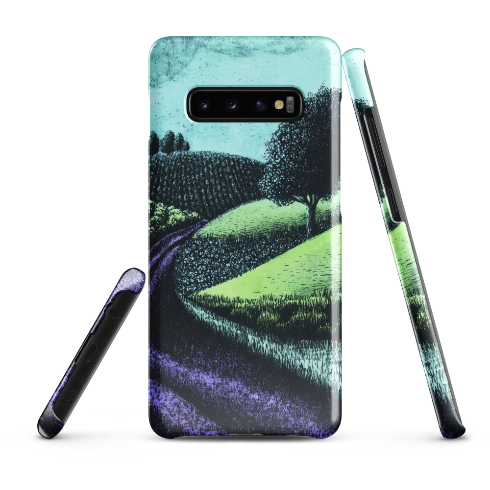 Winding Serenity: A Modern Landscape | Phone Case |  S10 Plus | Snap Case | Glossy