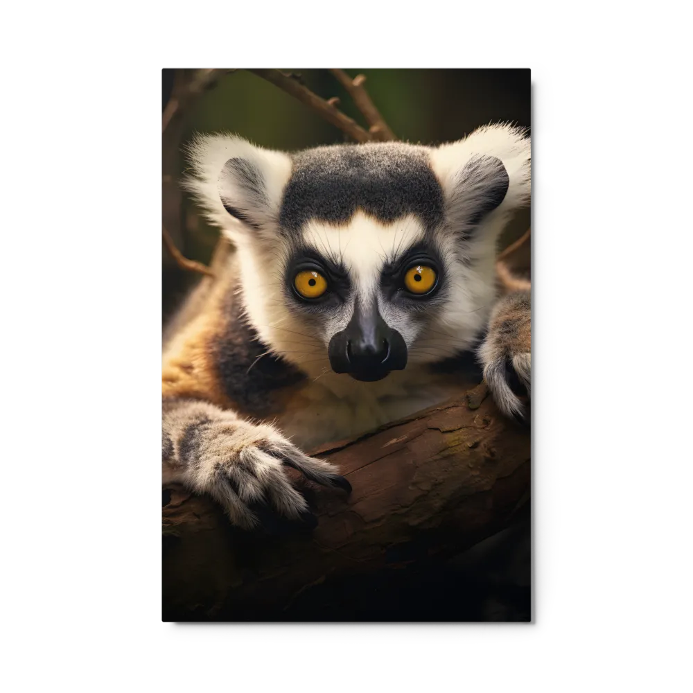 The Watchful Lemur | Metal Print | 24″×36″