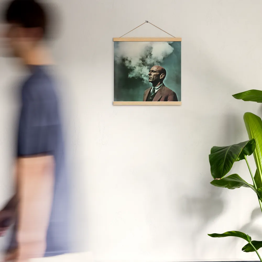 Clouded Thoughts | Poster With Oak Wood Hanger | 16″×16″