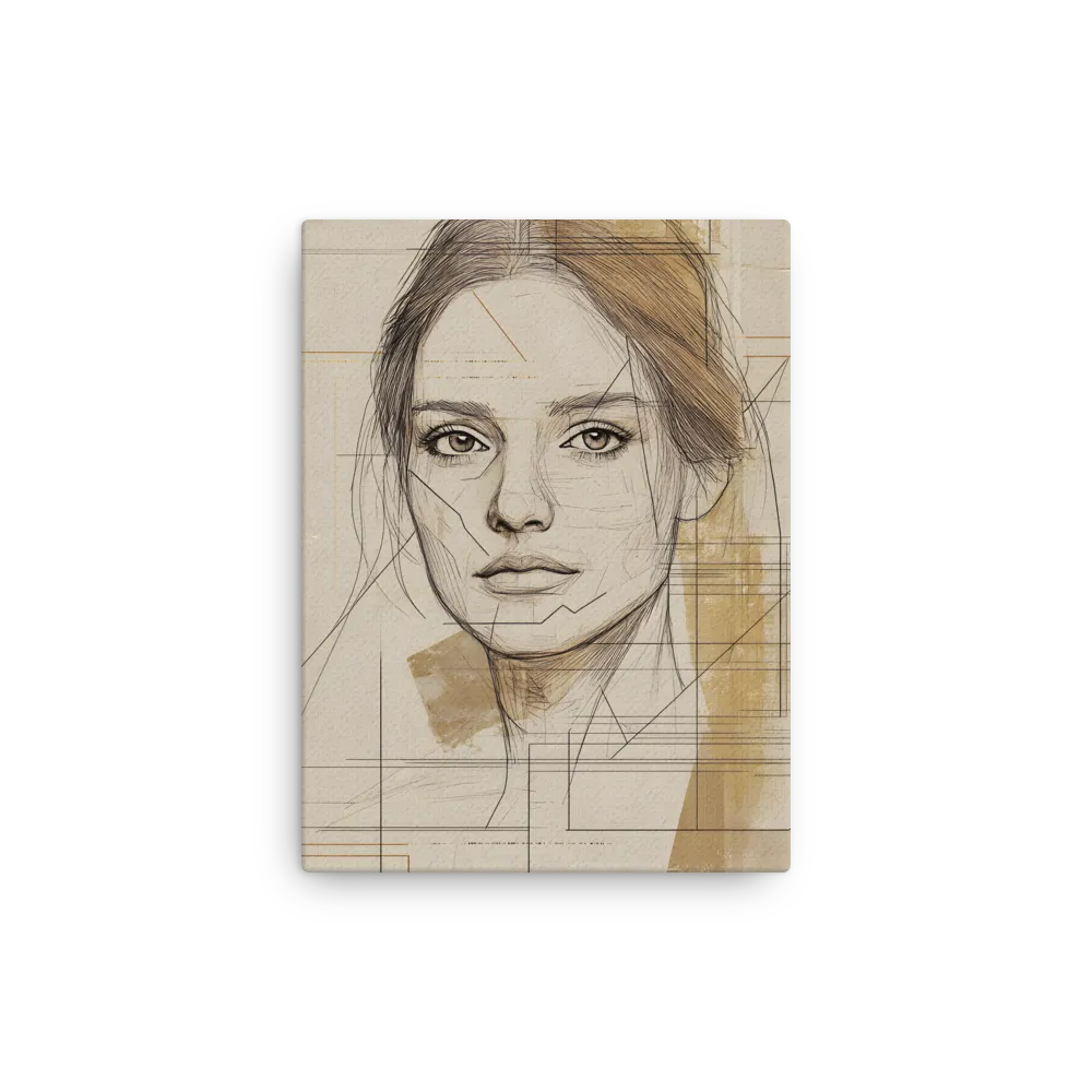Geometric Elegance: A Modern Portrait | Thin Canvas | 9″×12″