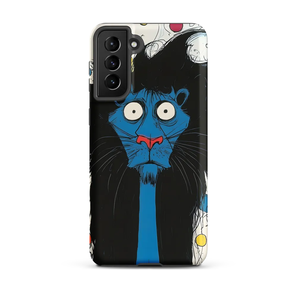 Whimsical Blue Lion
