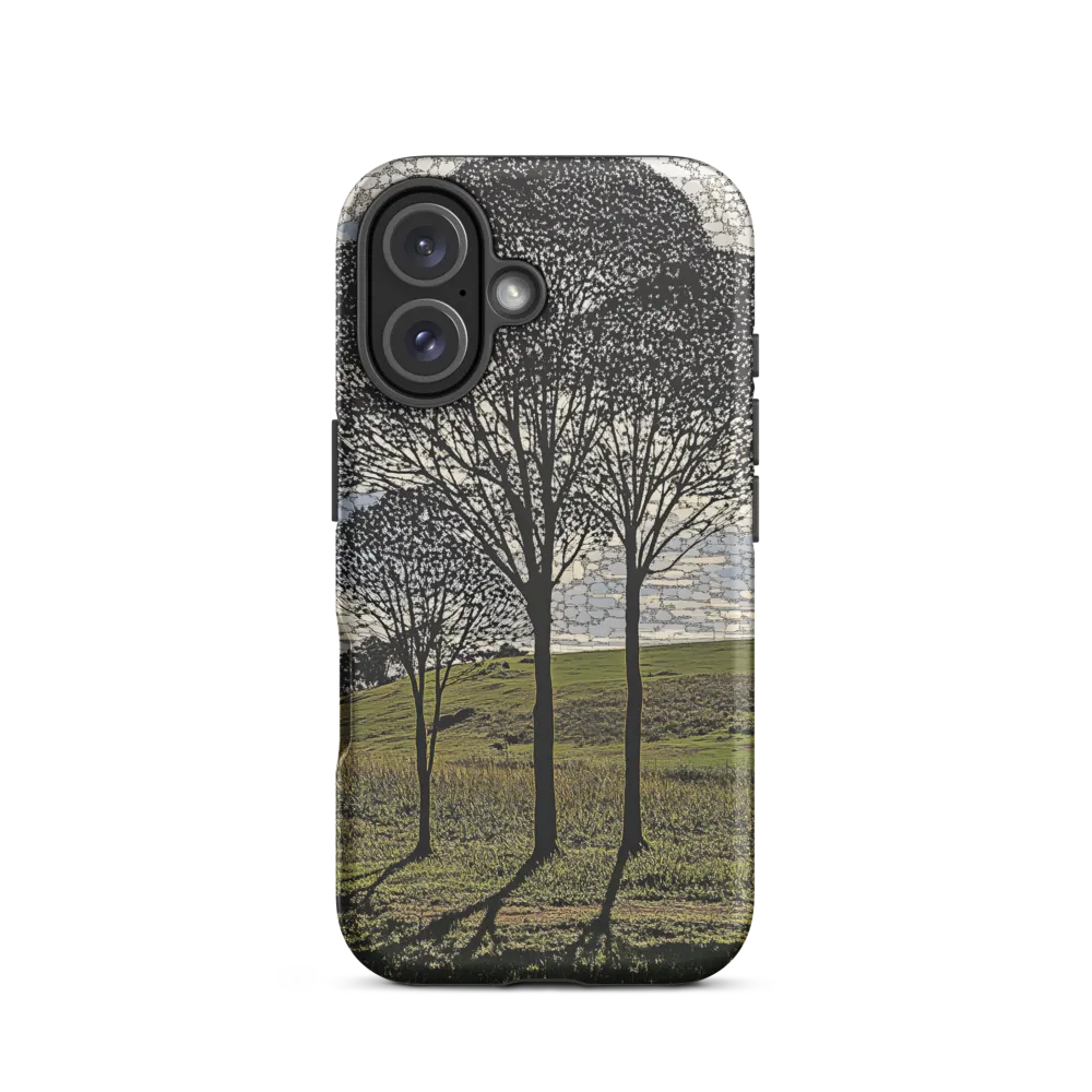 Tranquil Shadows: A Silhouette of Nature | Phone Case