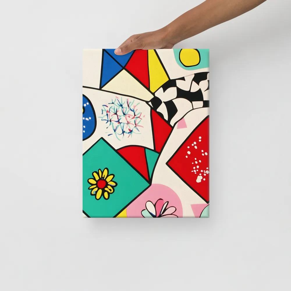 Joyful Geometry: A Playful Dance of Shapes and Colors | Canvas | 12″×16″