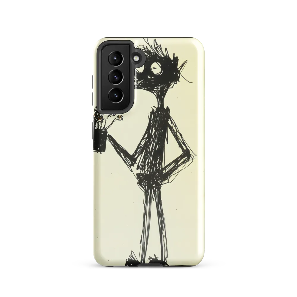 Whimsical Figure with Flowers