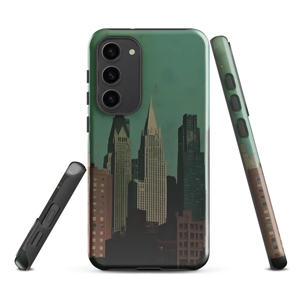 Urban Nostalgia: A Retro Cityscape | Phone Case |  S23 Plus | Tough Case | Glossy