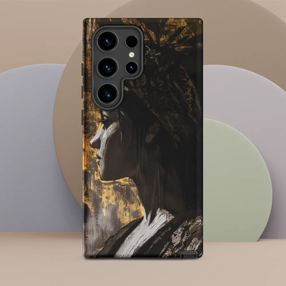Golden Elegance: A Modern Profile Portrait