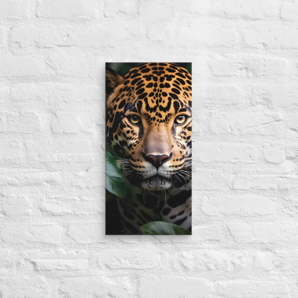 The Intensity of Nature: A Jaguar’s Gaze | Canvas | 10″×20″