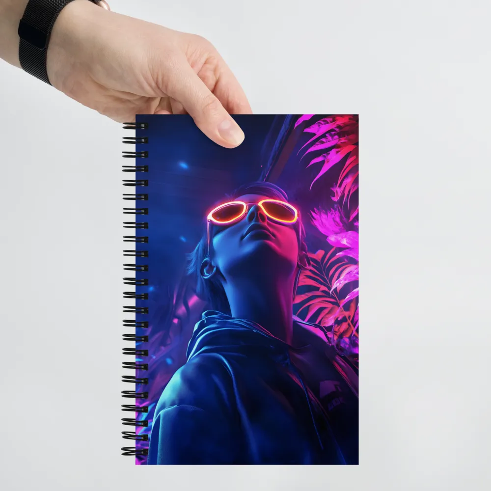 Neon Dreams: A Cyberpunk Portrait | Spiral Notebook