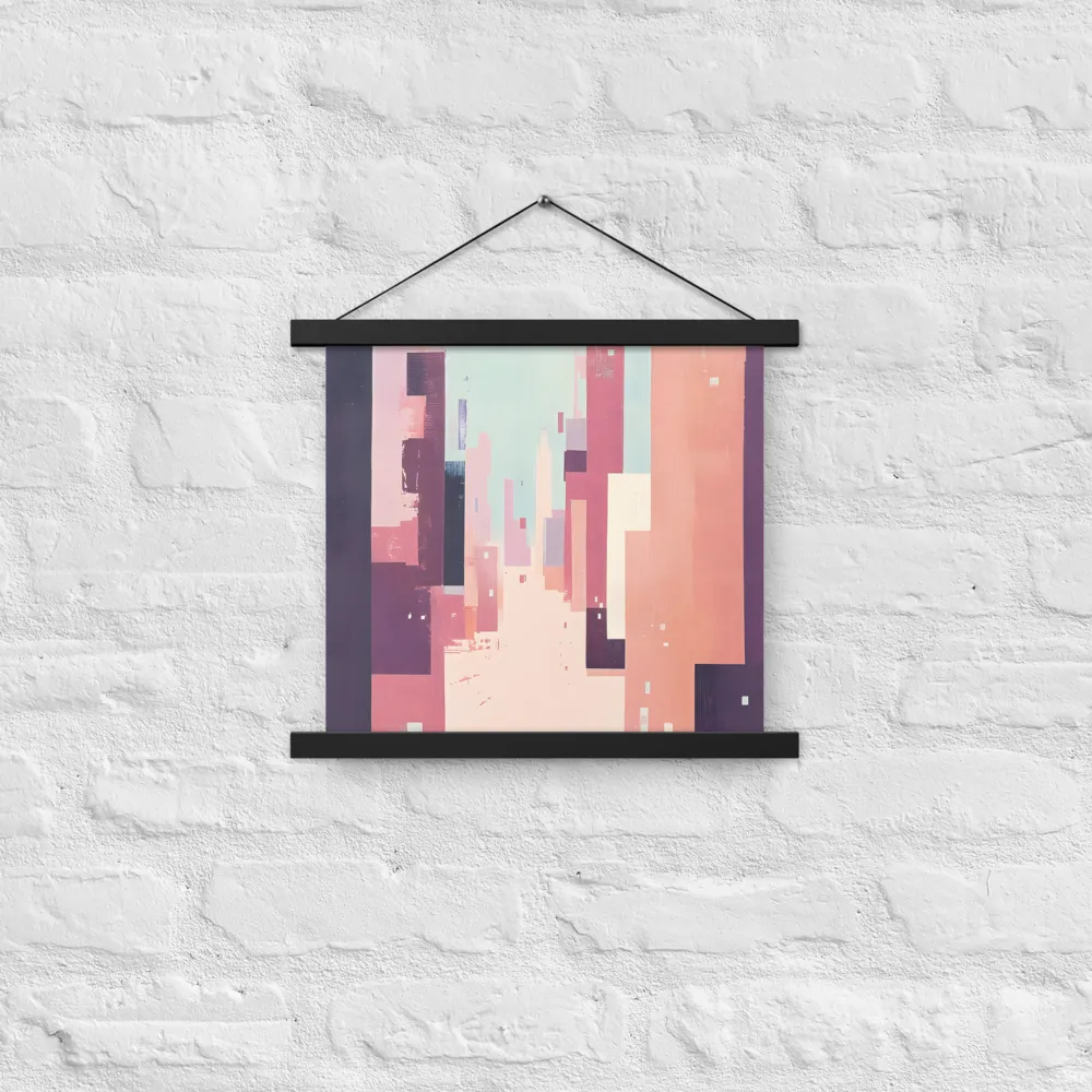 Tranquil Cityscape | Poster With Black Wood Hanger | 14″×14″