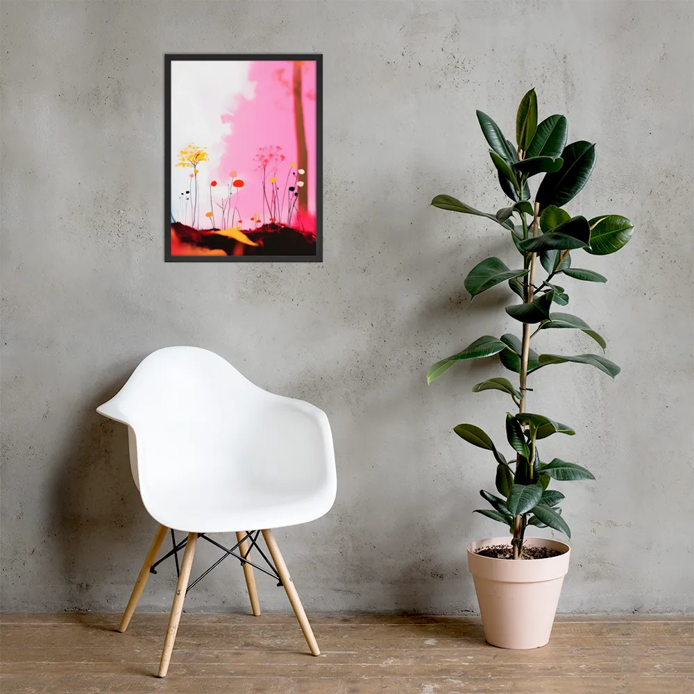 Whispers of a Surreal Bloom | Poster with Black Frame | 18″×24″
