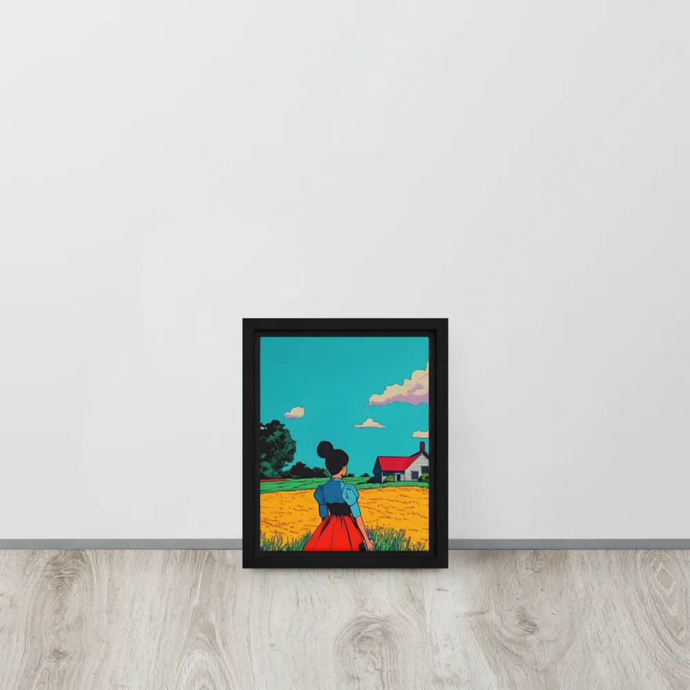 Whispers of a Sunlit Meadow | Canvas with Black Frame | 8″×10″