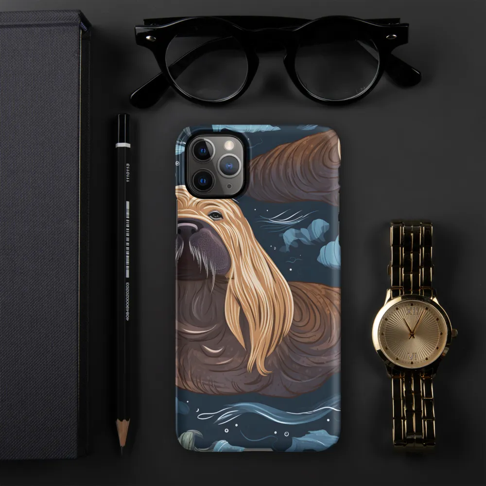 Whimsical Walruses in Deep Blue