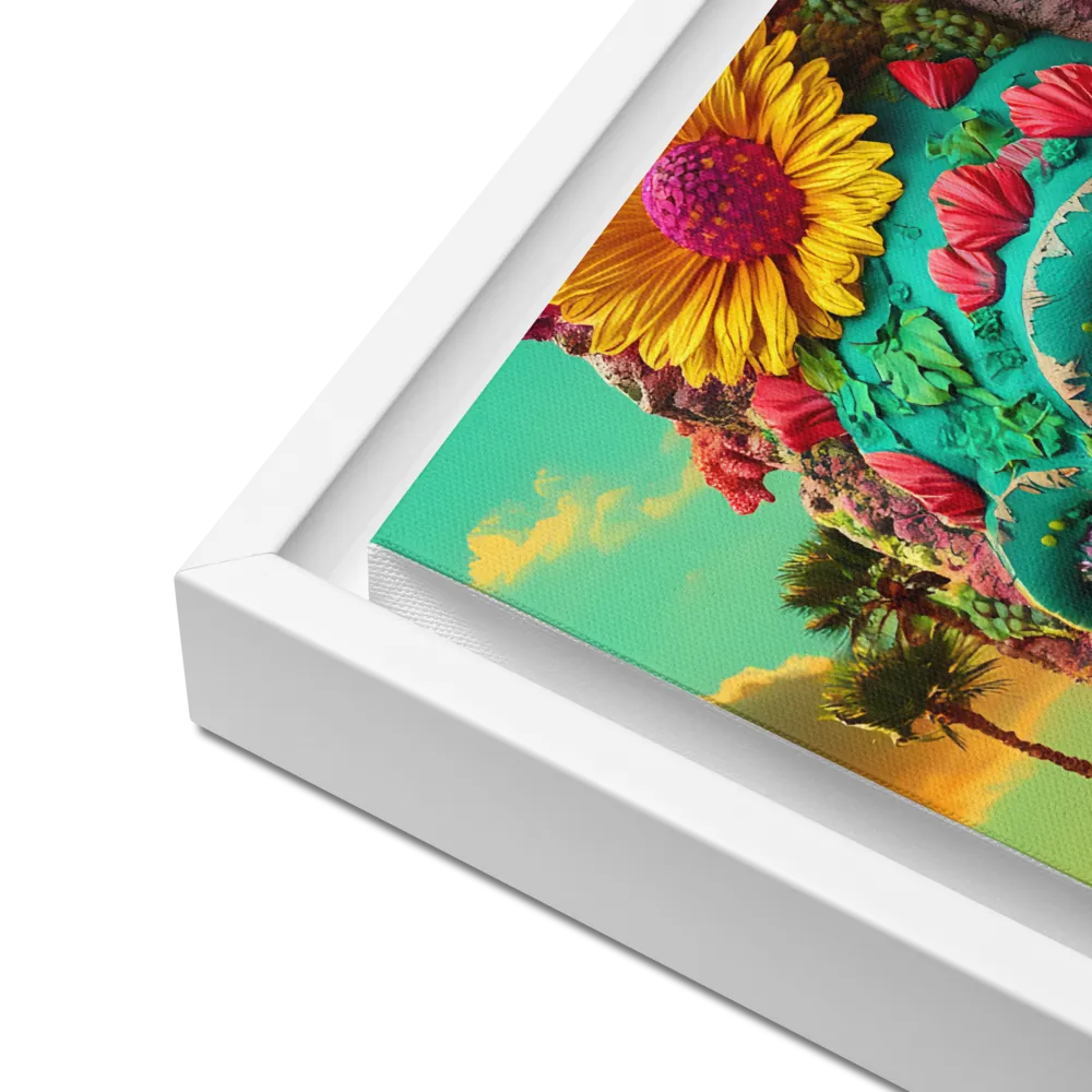 Ethereal Skull Garden | Canvas with White Frame | 16″×16″