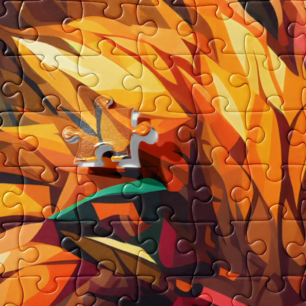 Majestic Gaze: The Polygonal Lion | Jigsaw Puzzle | 252/520 pieces