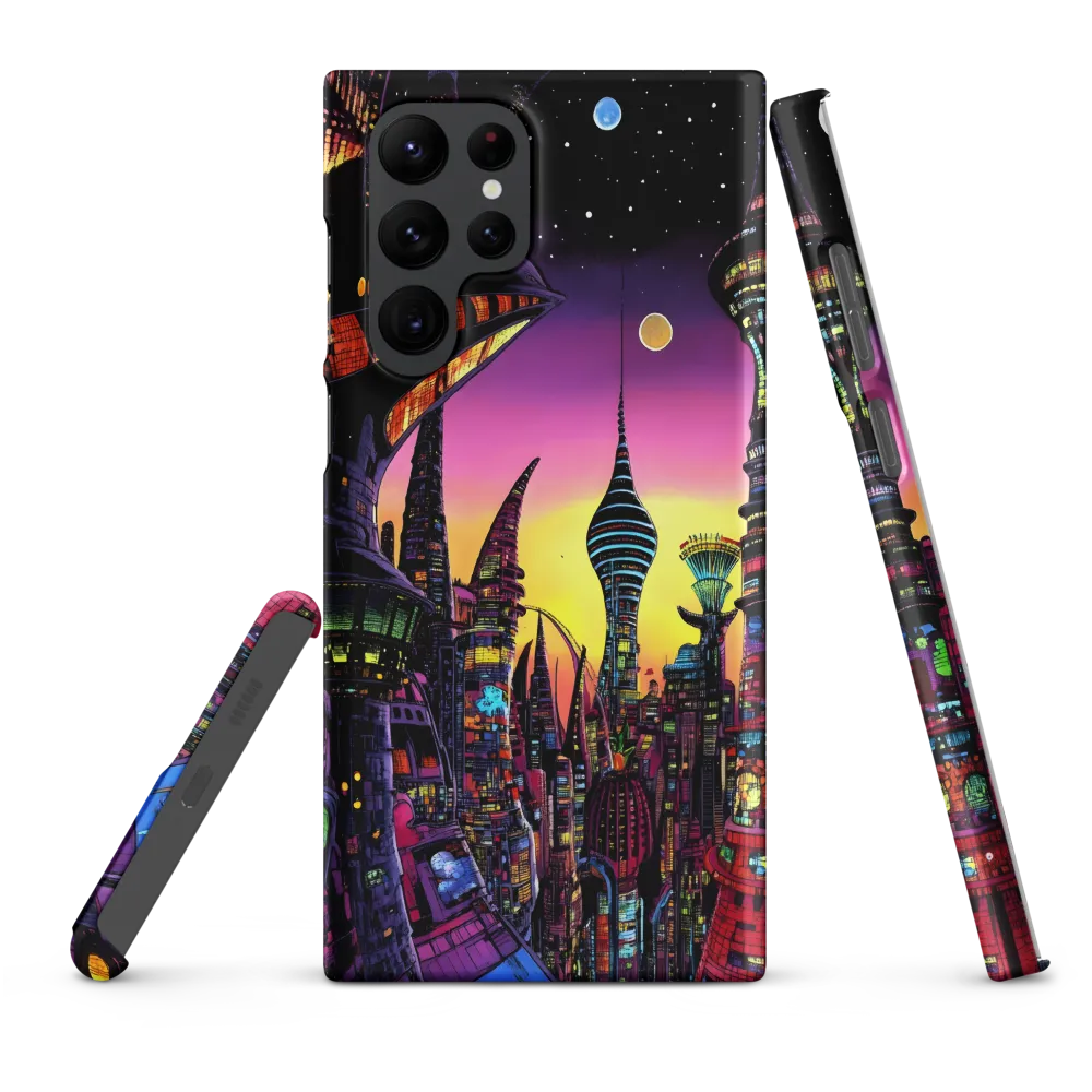 Futuristic Cityscape at Dusk | Phone Case |  S22 Ultra | Snap Case | Matte