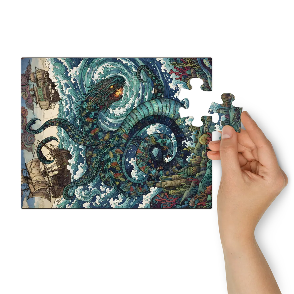 Kraken of the Deep 
 Jigsaw Puzzle in Tin Box