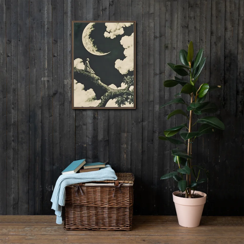 Whispers of the Moon | Canvas with Brown Frame | 20″×28″