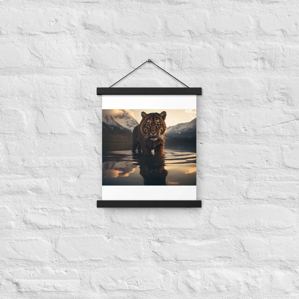 Majestic Reflection: The Tiger's Domain | Poster With Black Wood Hanger | 11″×14″