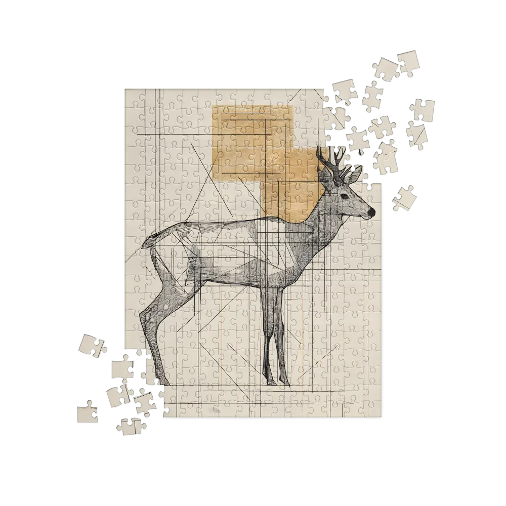 Geometric Elegance: The Majestic Deer | Jigsaw Puzzle | 252 pieces