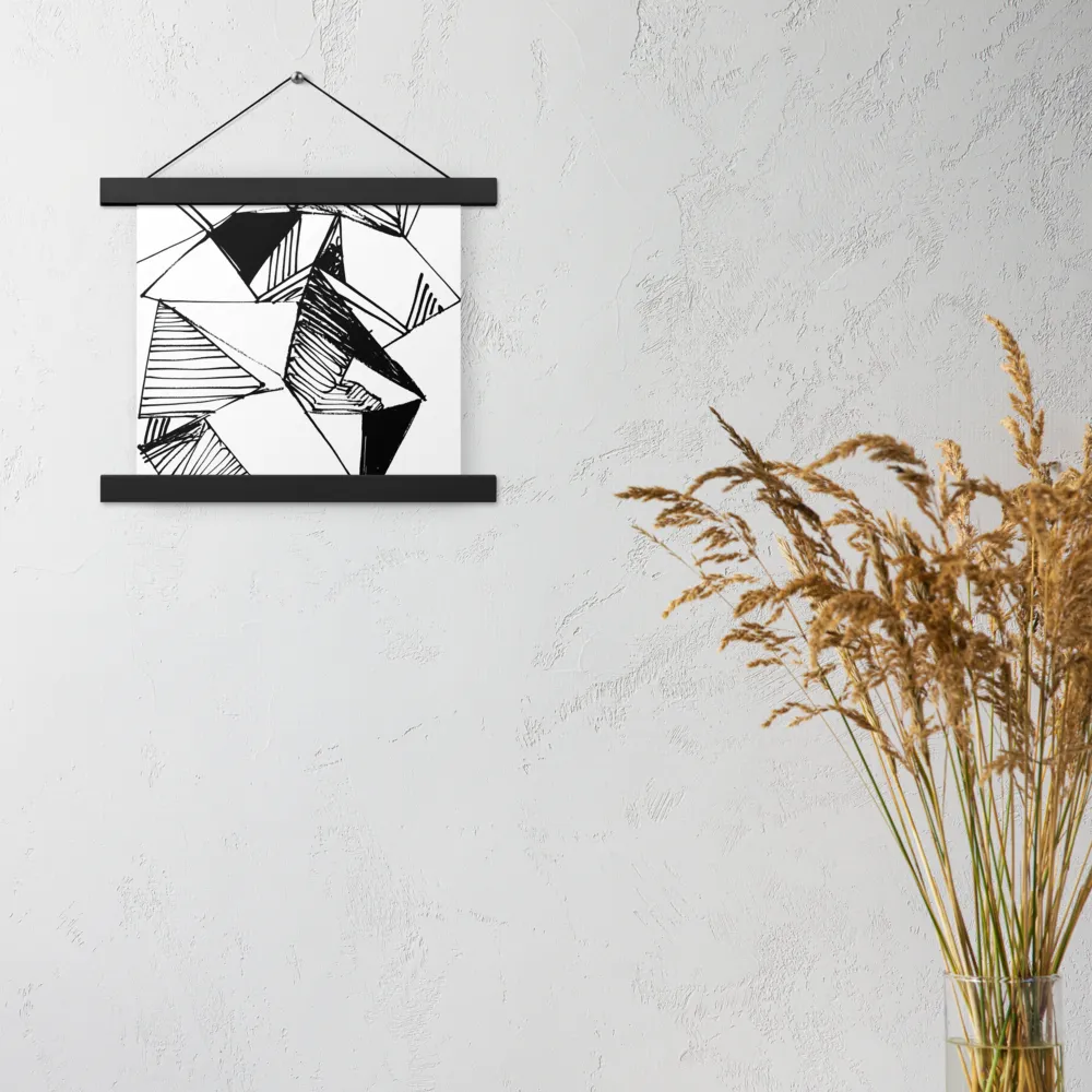 Dynamic Geometry in Ink | Poster With Black Wood Hanger | 10″×10″