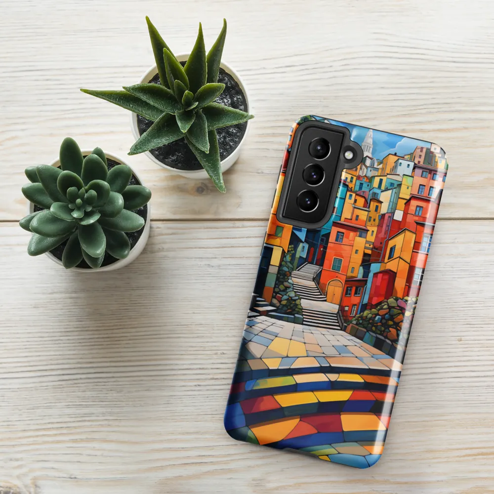 Vibrant Village: A Cubist Journey