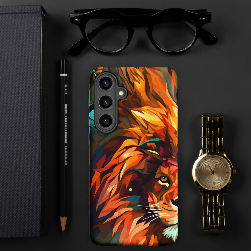Majestic Gaze: The Polygonal Lion