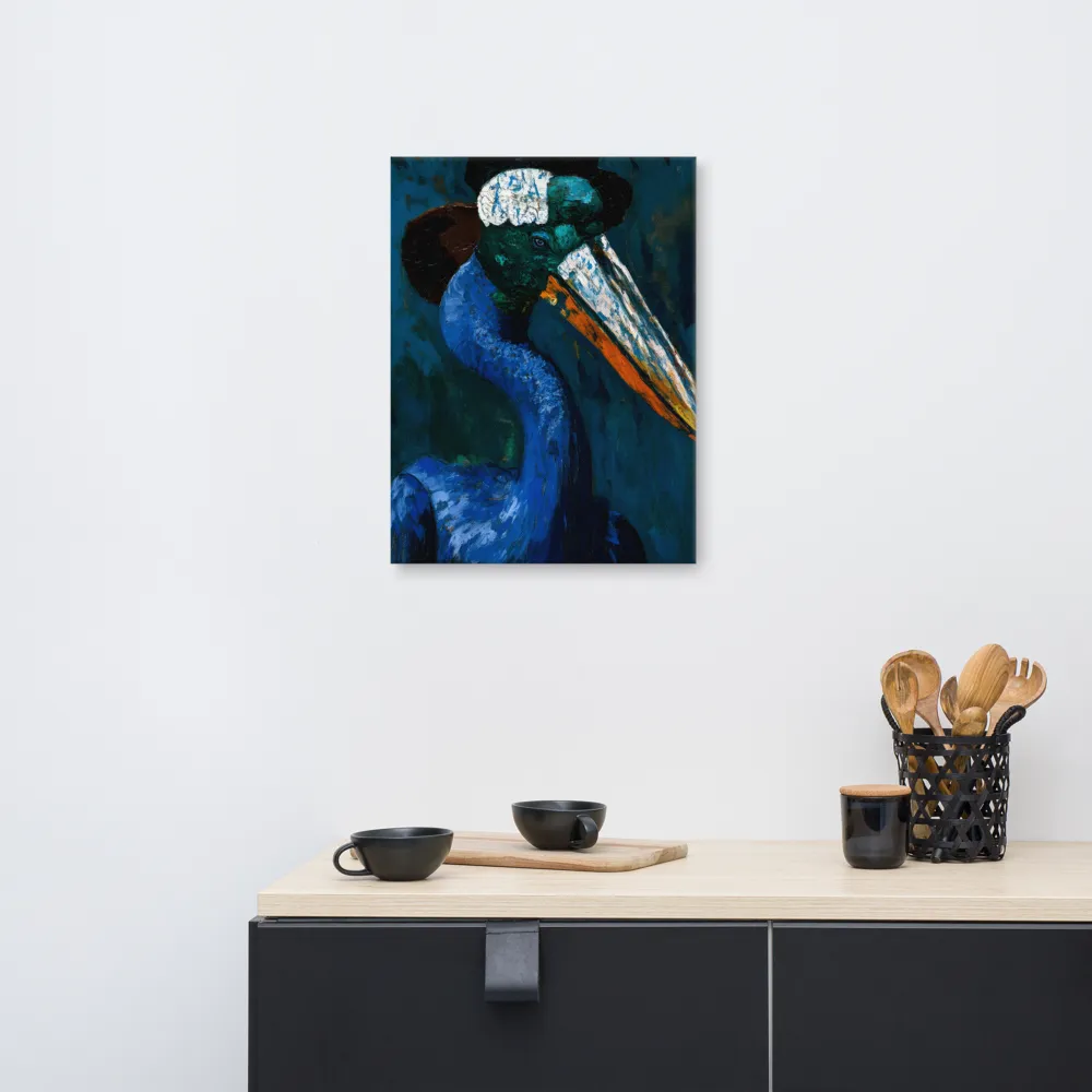 Majestic Absurdity: The Hat-Wearing Bird | Canvas | 18″×24″