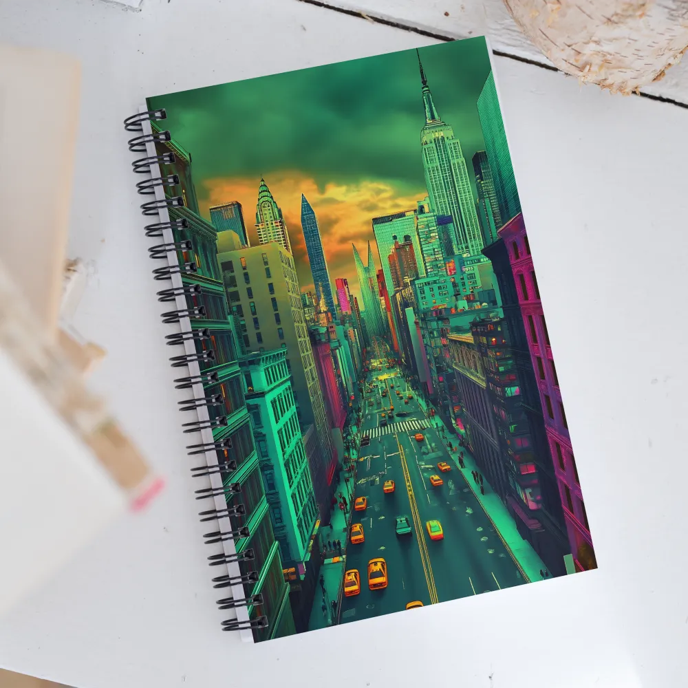 Urban Surrealism: Neon Dreams | Spiral Notebook