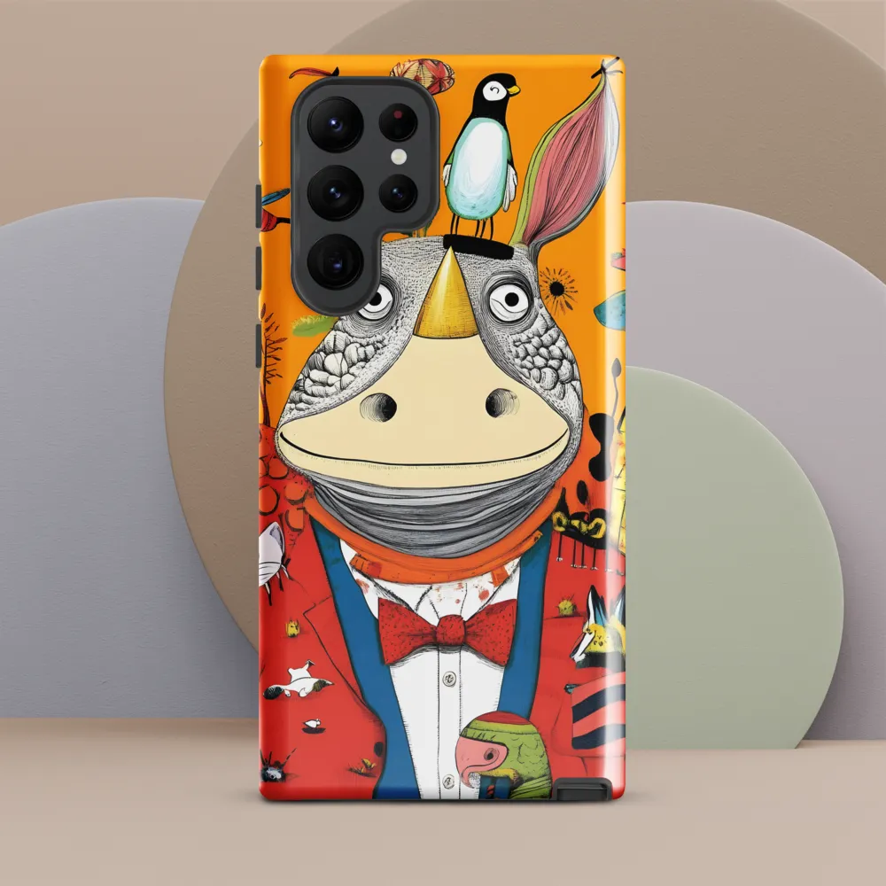 Whimsical Rhinoceros: A Playful Encounter