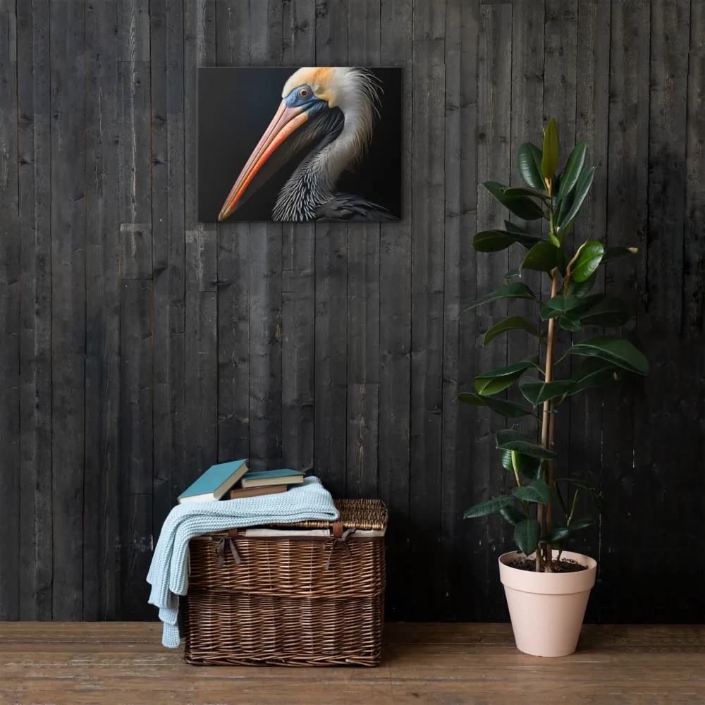 Majestic Portrait of a Pelican | Thin Canvas | 18″×24″
