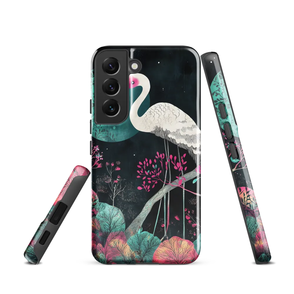 Ethereal Presence: Heron in a Floral Dreamscape