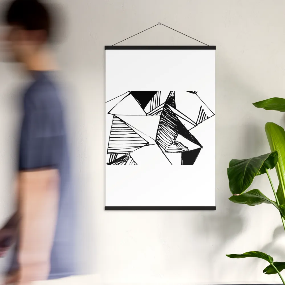 Dynamic Geometry in Ink | Poster With Black Wood Hanger | 24″×36″
