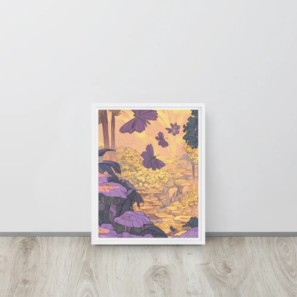 A Serene Dance of Butterflies | Canvas with White Frame | 11″×14″