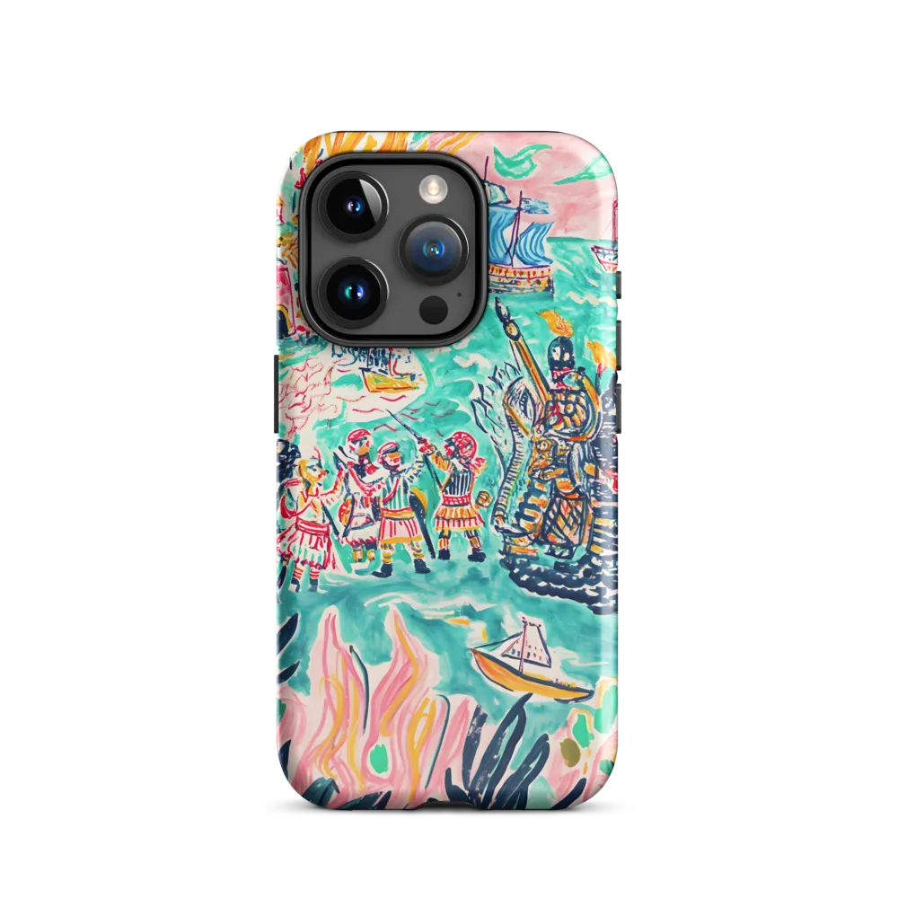 Battle on the Fiery Sea | Phone Case |  15 Pro | Tough Case | Glossy