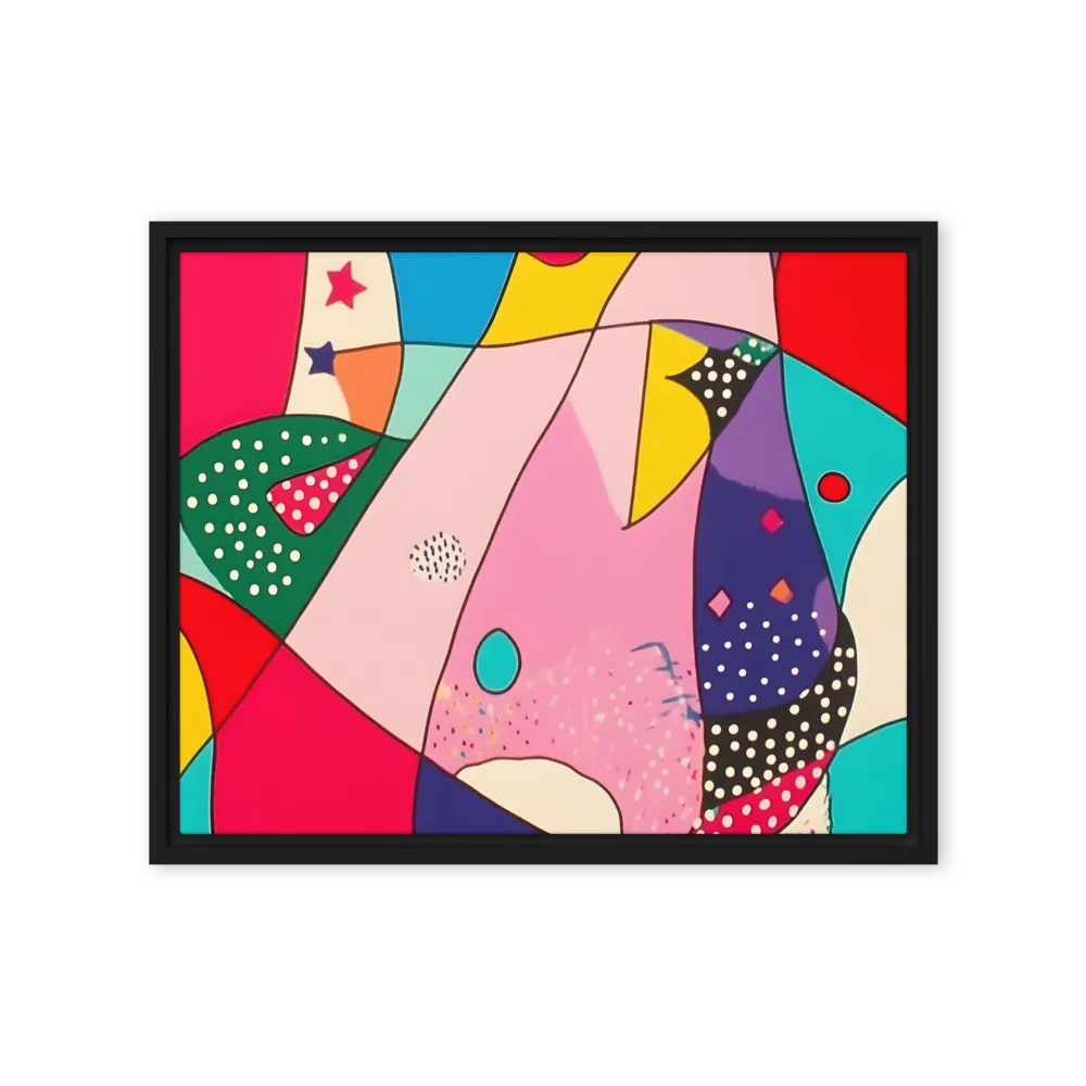 Playful Geometry in Color | Canvas with Black Frame | 16″×20″