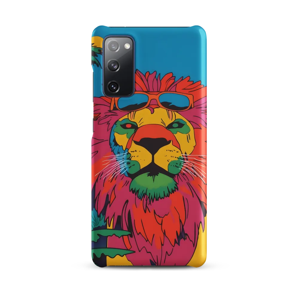 Lion with Sunglasses: A Vibrant Tropical Portrait
