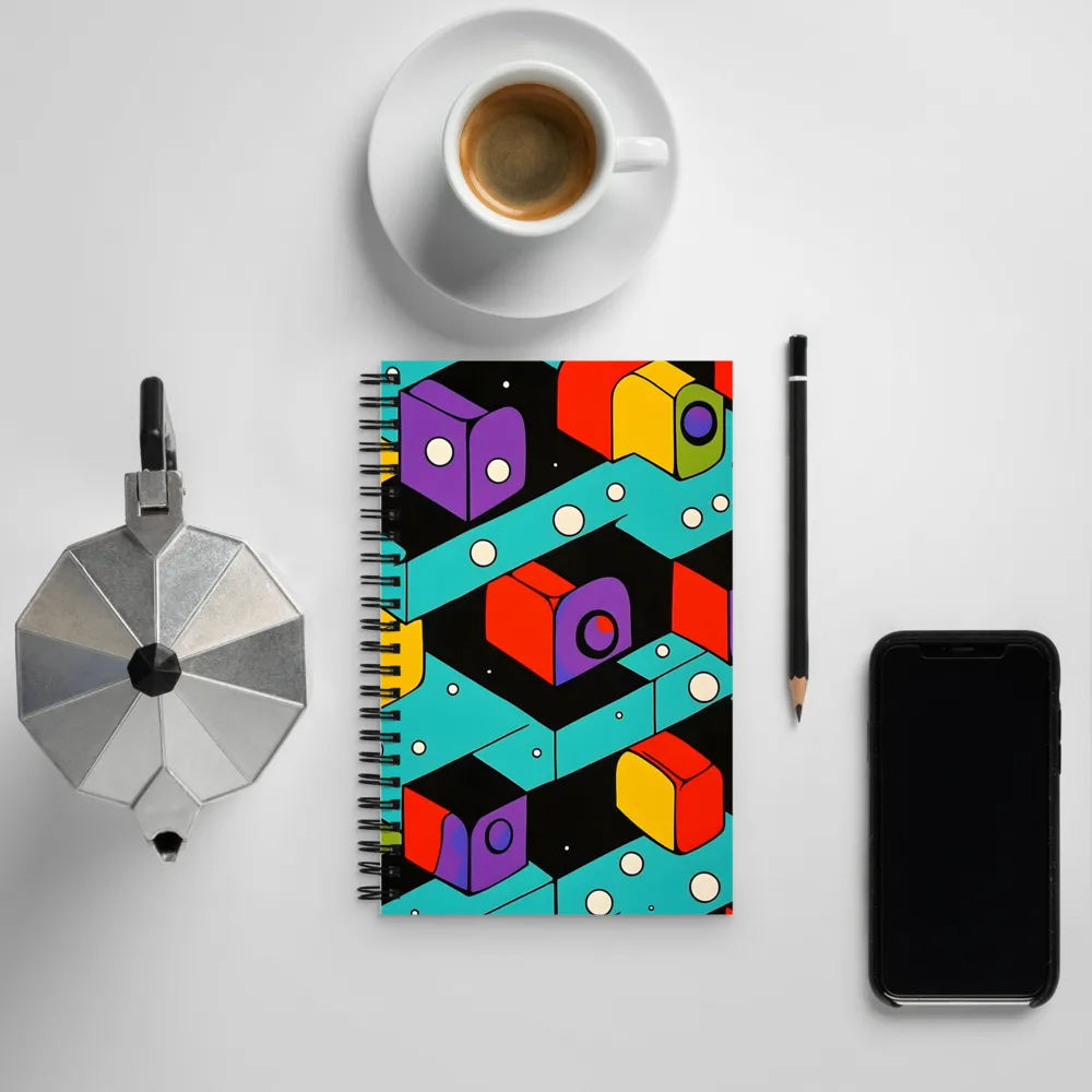 Vibrant Geometric Harmony | Spiral Notebook