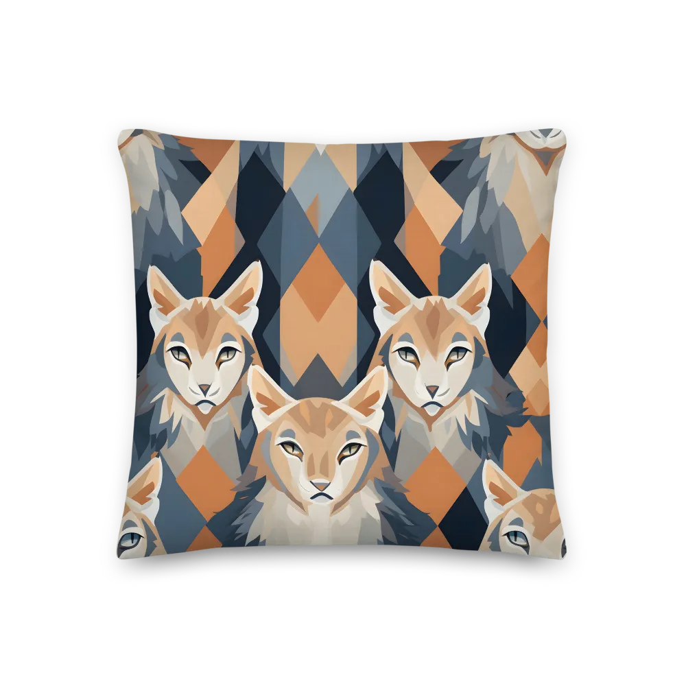 Elegance in Geometry: The Foxes | Pillow | 18″×18″