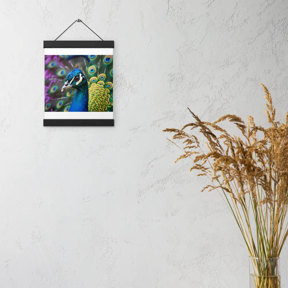 Regal Plumage: The Peacock's Splendor | Poster With Black Wood Hanger | 8″×10″