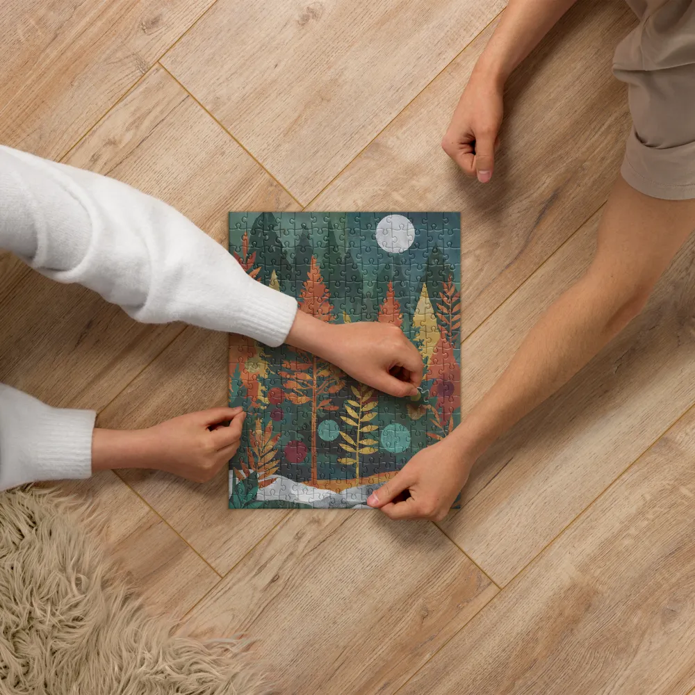 Moonlit Autumn Forest 
 Jigsaw Puzzle