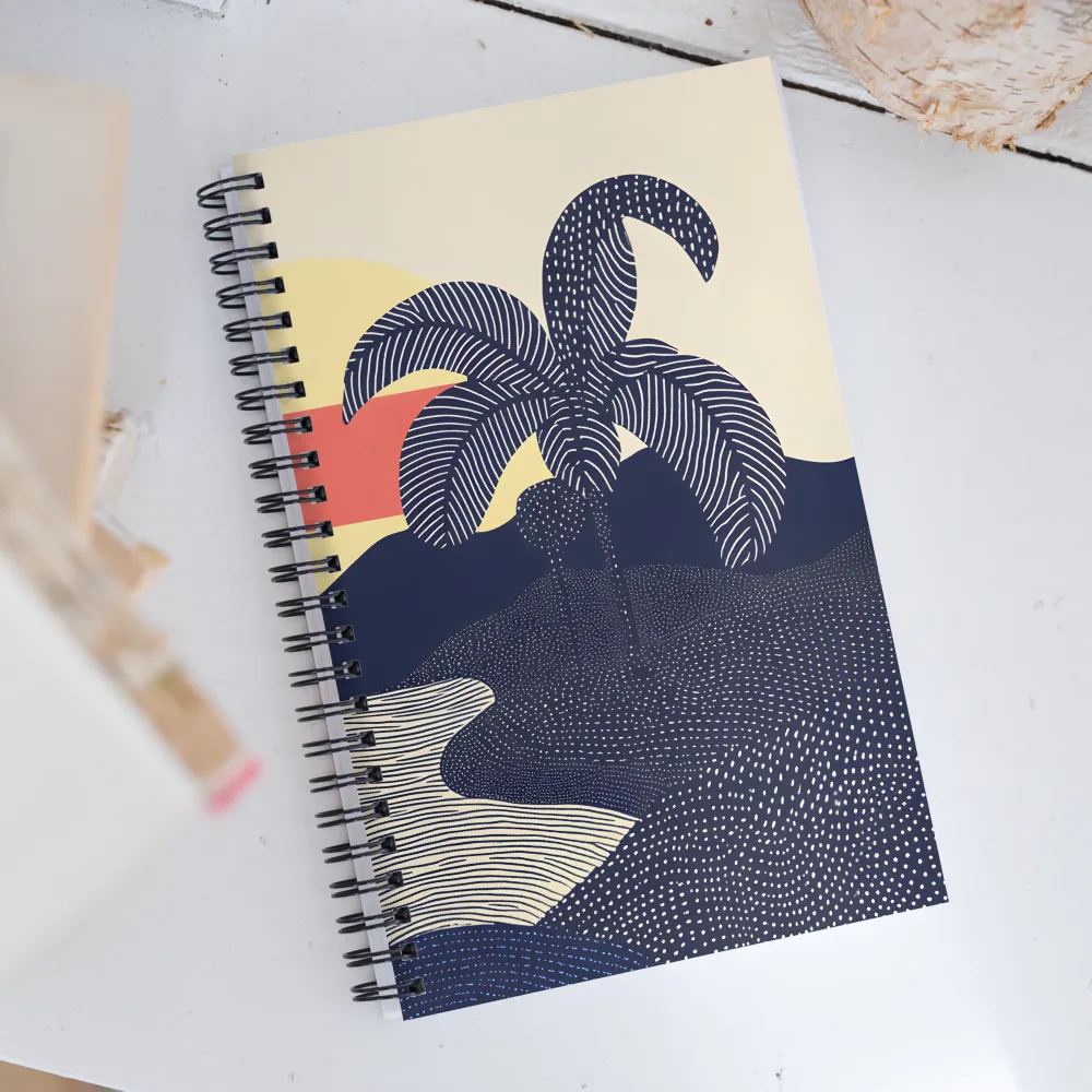 Tranquil Sunset in Modern Minimalism | Spiral Notebook