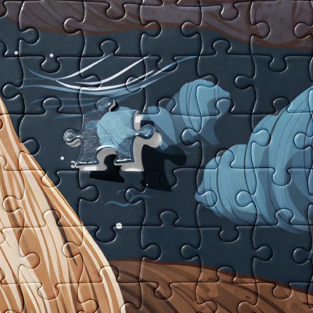 Whimsical Walruses in Deep Blue | Jigsaw Puzzle | 252 pieces